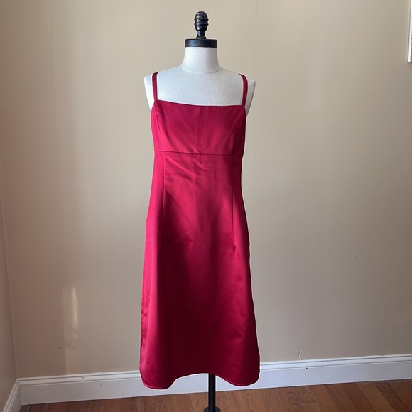 BILL LEVKOFF Dress Formal Cranberry Red Prom Wedding Straps Womens 18 - Picture 1 of 15